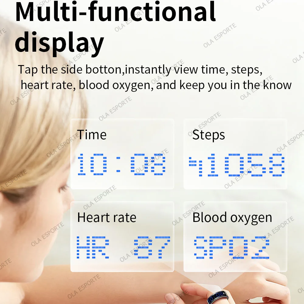 USA Local Smart Ring Muslim Counting Ring,Gesture Brush Video,Call Reminder Heart Rate Blood Oxygen Sleep Tracker Ring,Smart Ring with LED Display Screen and Charging Base