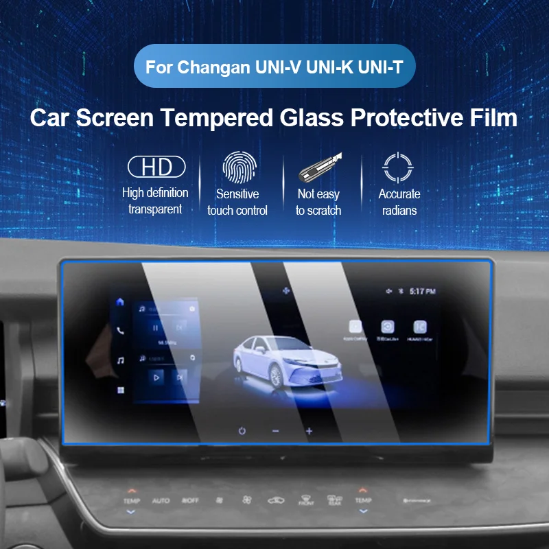 

Car Interior Accessories Navigation Screen Tempered Glass Protective Anti-scratch Film for Changan UNI-K UNI-T UNI-V 2023 2024