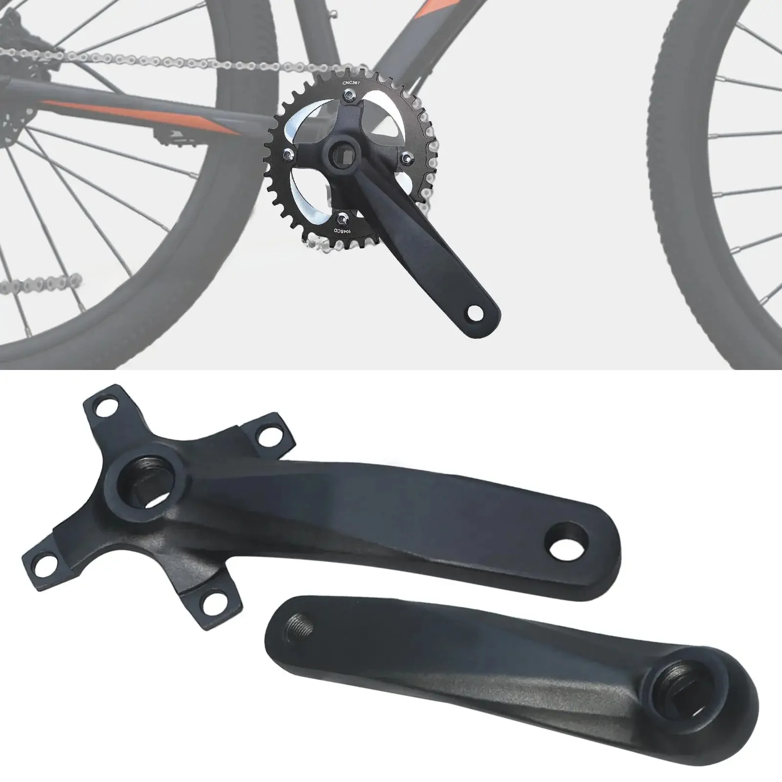 AliExpress Road Crank Set Bike Crankset Crank Arm Parts Aluminium Alloy 104 BCD Cycling Accessories , 152mm