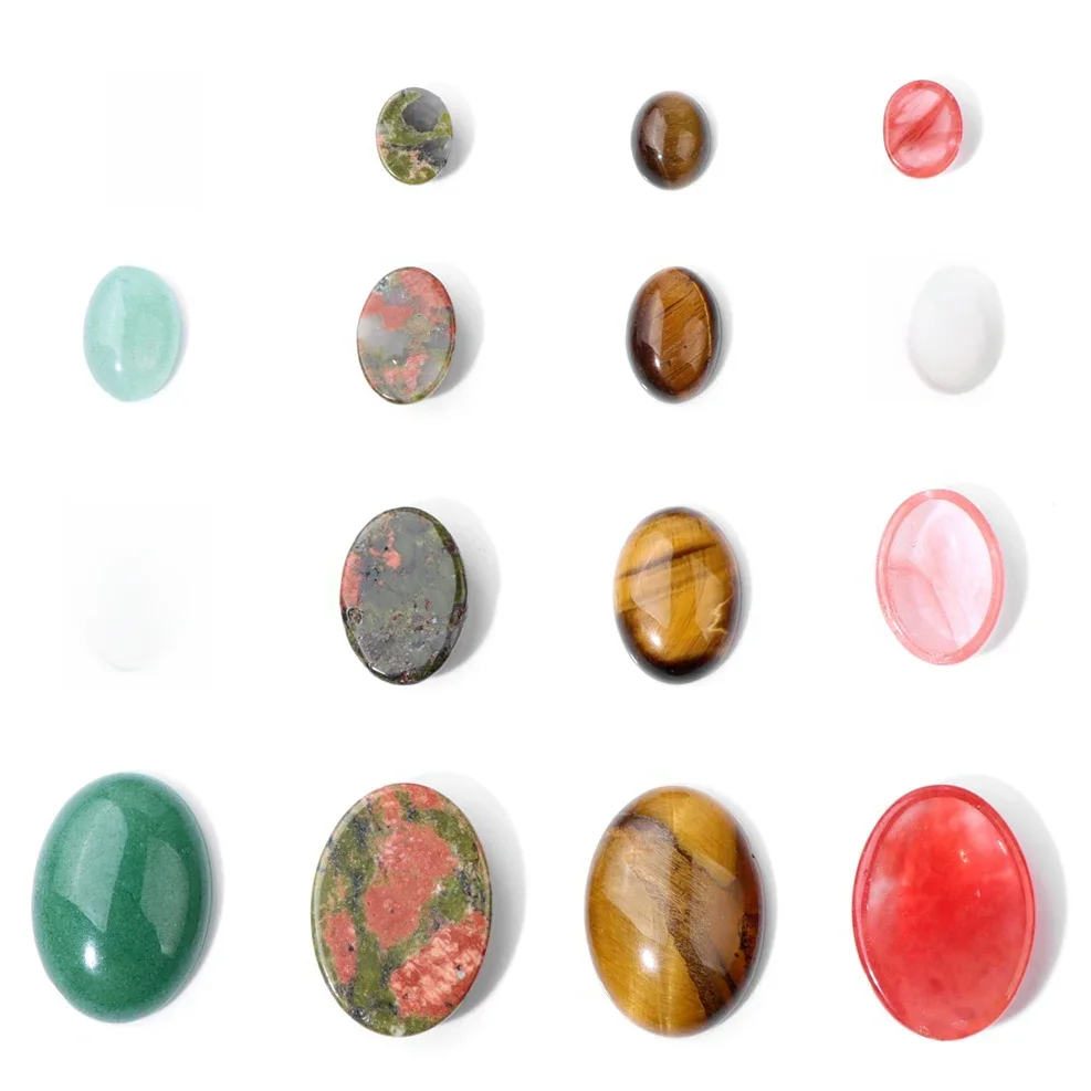 10 sztuk/partia kamień naturalny Cabochon koraliki agaty malachit uzdrawianie owalny Cabochon kamień koralik dla DIY pierścionki ręcznie robiona biżuteria prezenty — 2
