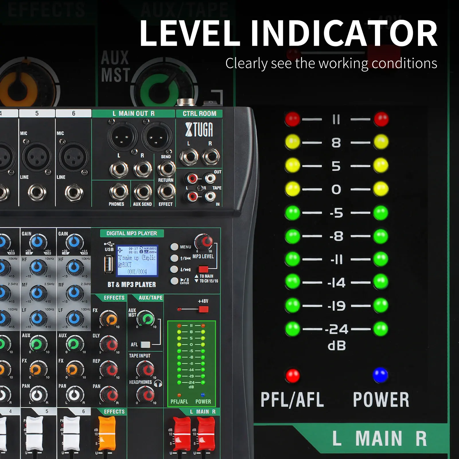 جهاز مزج الصوت CT 6 قناة لوحة الصوت خلط وحدة التحكم واجهة الصوت الكمبيوتر USB بلوتوث فانتوم تأثير رقمي DJ لايف استوديو المرحلة #5