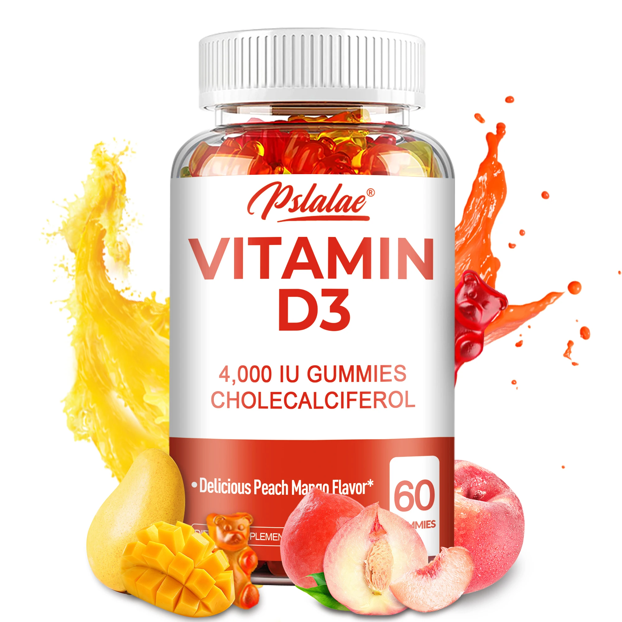 Vitamin D3 4000IU - Support Brain, Heart, Joint, Bone & Skin Health, Antioxidant, Immunity Boost - 60 Gummies