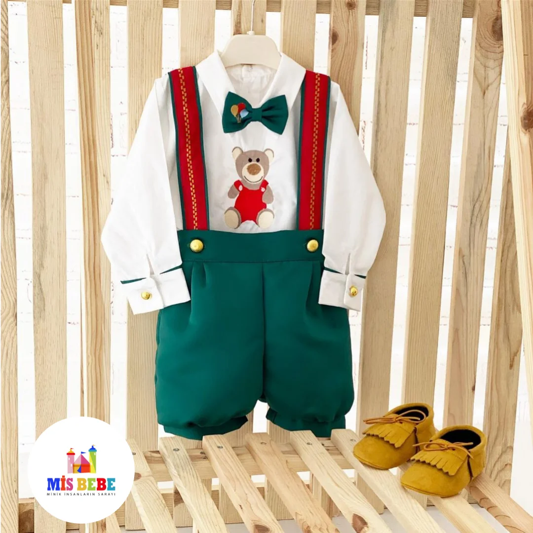 Baby Boy Clothes Summer Cotton Formal Romper Gentleman Tie Outfit Newborn One-Piece Clothing Handsome Button Jumpsuit Party Suit