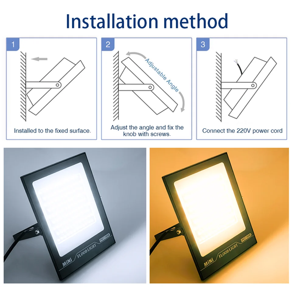 Imagem -05 - Impermeável ao ar Livre Luz de Inundação Floodlights de Parede Iluminação do Jardim de Rua Spotlight Ip66 ac 220v 30w 50w 100w 150w 200w