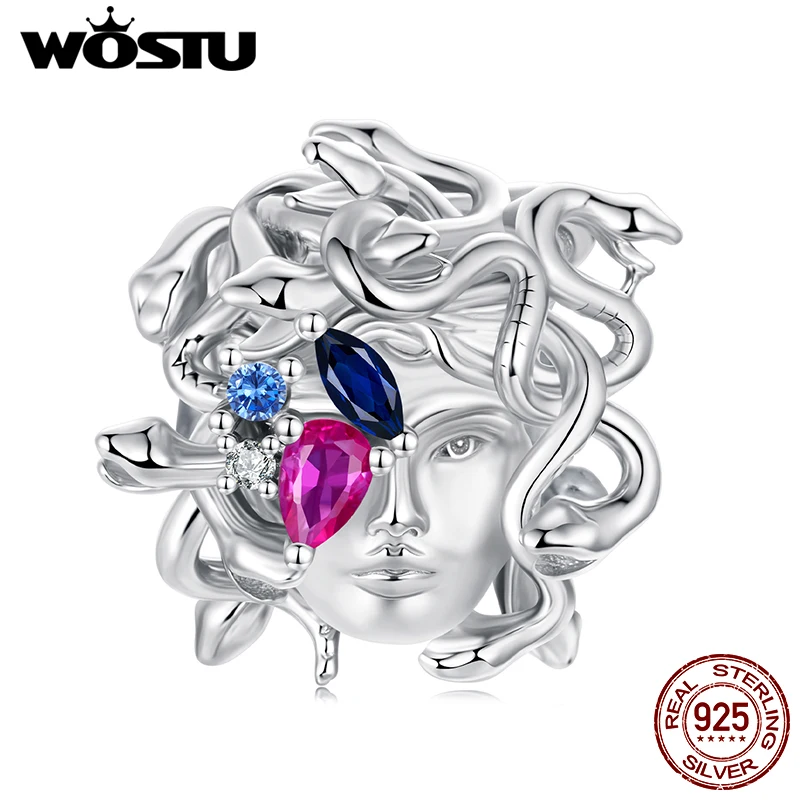 WOSTU 925 فضة العالم بطاقة التارو سحر قلادة للنساء ، الأصلي قوس قزح الخرز DIY صنع المجوهرات #1