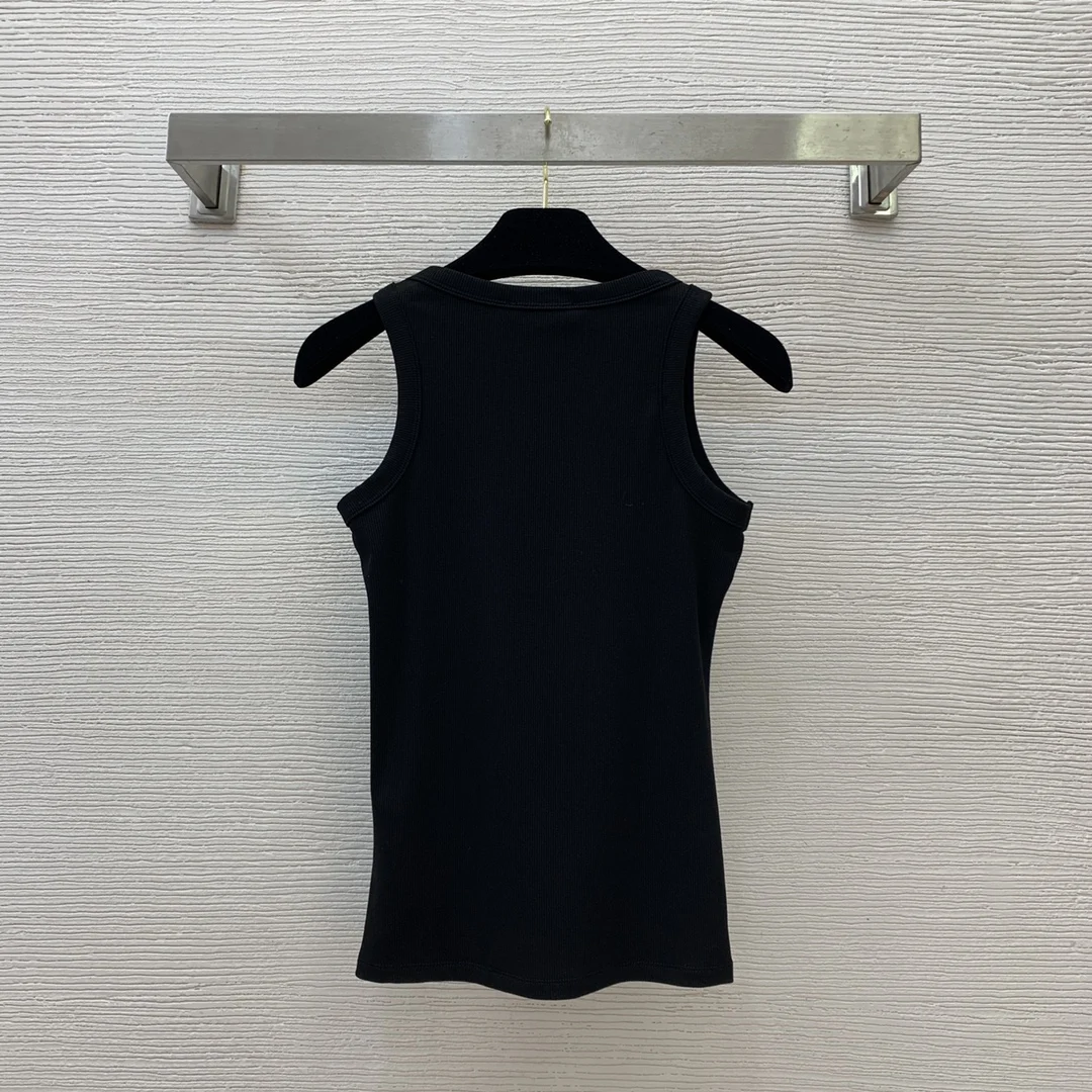 

2025 Women's Ribbed Cotton Tank Top Slim Fit Stretch Camisole Bodyshaping Sleeveless Vest Summer Layering Basic