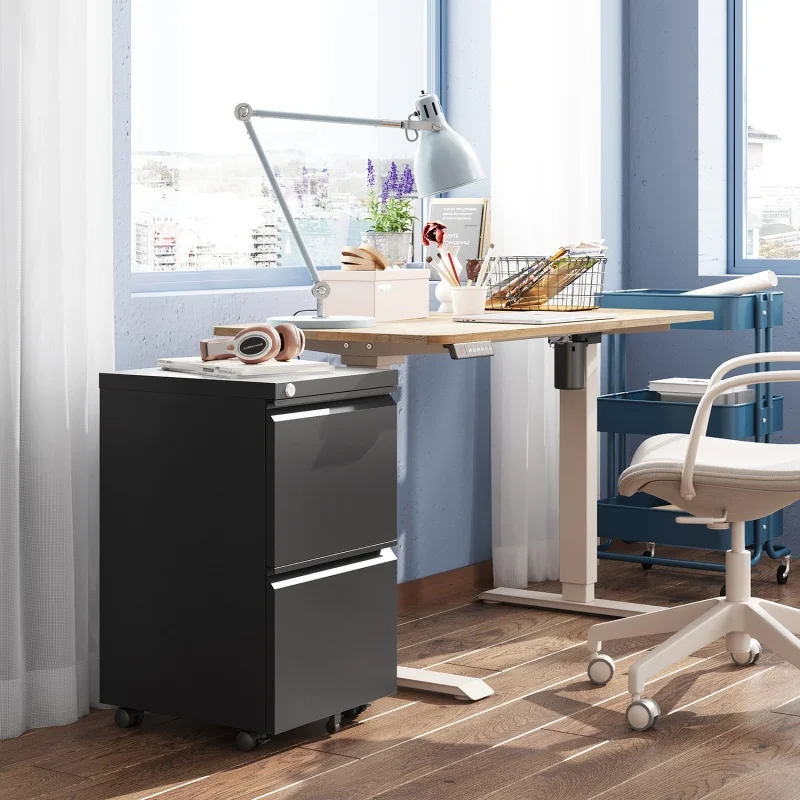 

GALAXHERO 2 Drawer Metal File Cabinet Under Desk with Lock Space Saving Document Organizer for Letter Legal A4 Files