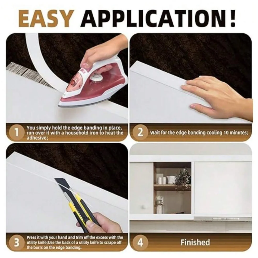 1 قطعة 39.37/78.74/118.11 بوصة ربط حافة القشرة المستعبدة مسبقًا، تستخدم كشريط من الخشب الصلب لإصلاح الخزانة واستعادة الأثاث