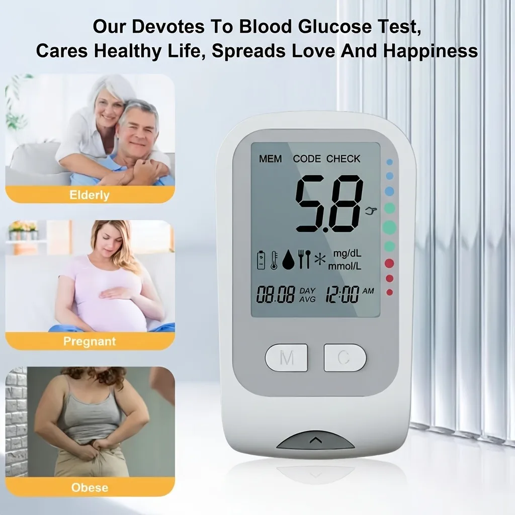 Blood Glucose Monitor Kit with Test Strips and Lancets