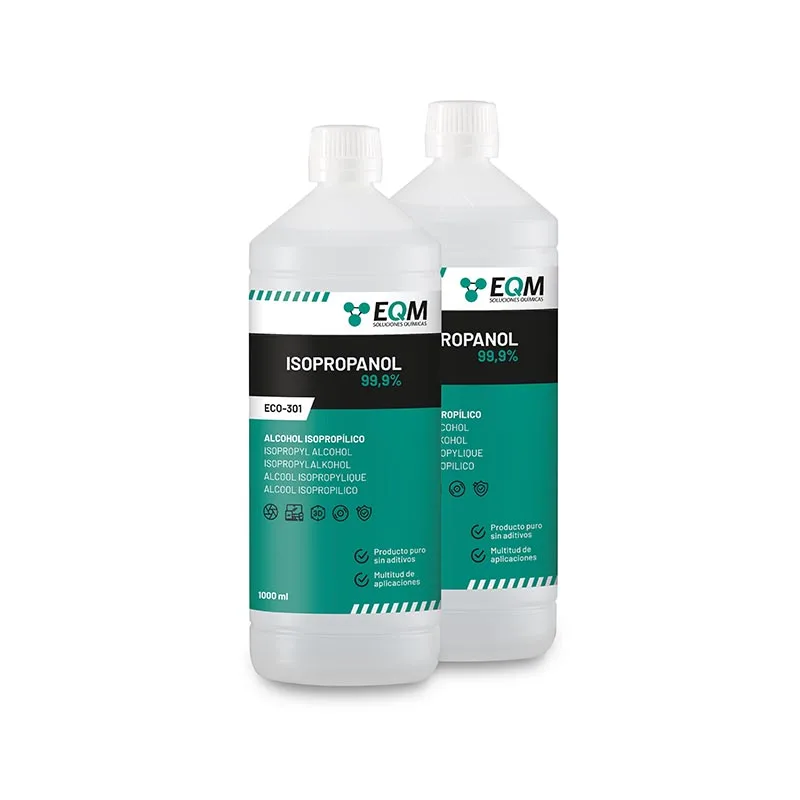 EQM | ECO-301 | Isopropyl Alcohol 99,9% | Isopropanol | 2 x 1L | Cleaning electronic components, lenses and screens | Cleaning resins in 3D printing | Glass cleaner and degreasant