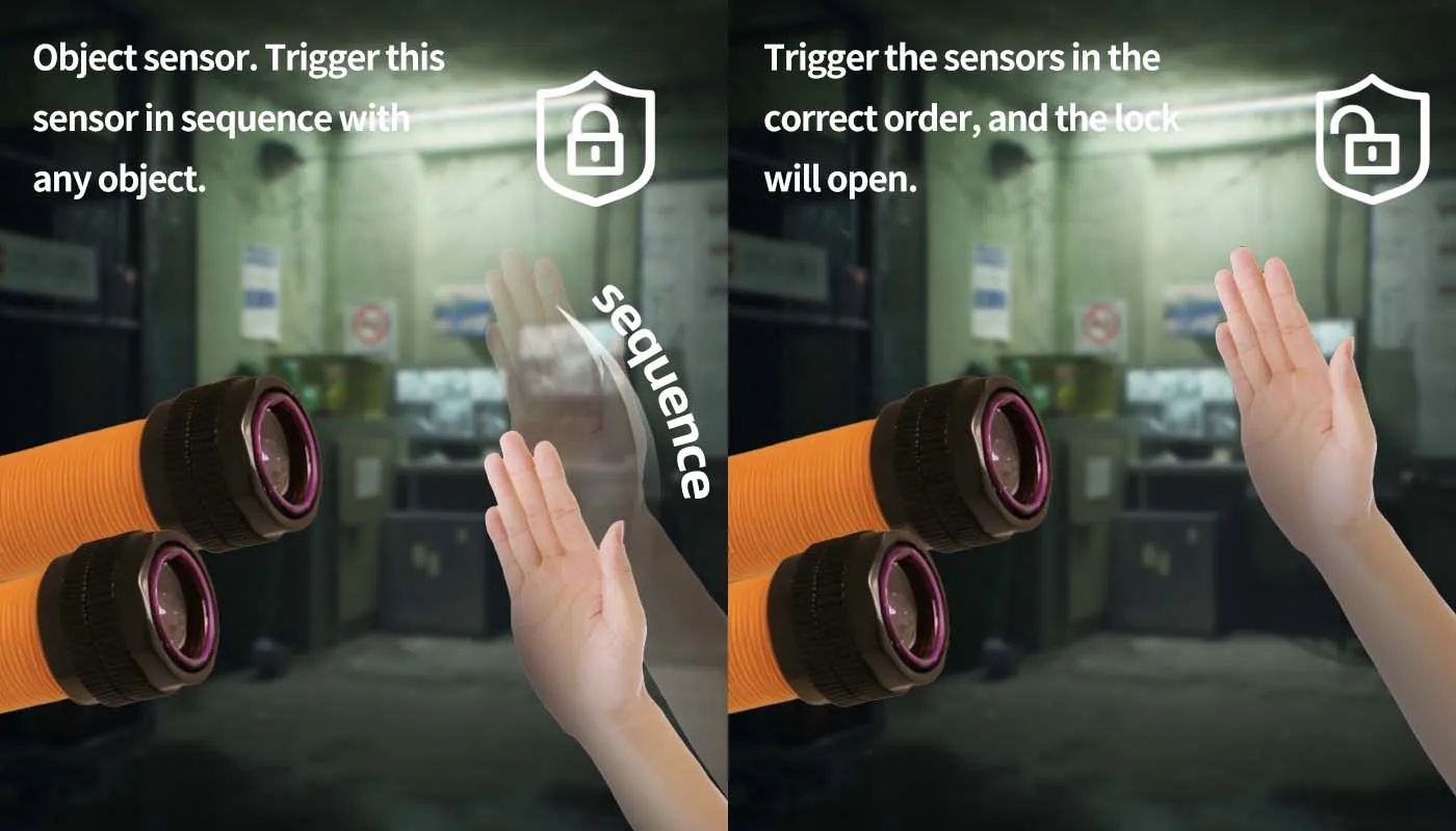Mysteriöse Studio-Escape-Room-Requisiten: Sensor für Objekte – Legte beliebige Objekte in der richtigen Reihenfolge in der Nähe des Sensors zur Entsperrung – 1987superb – Detail 2