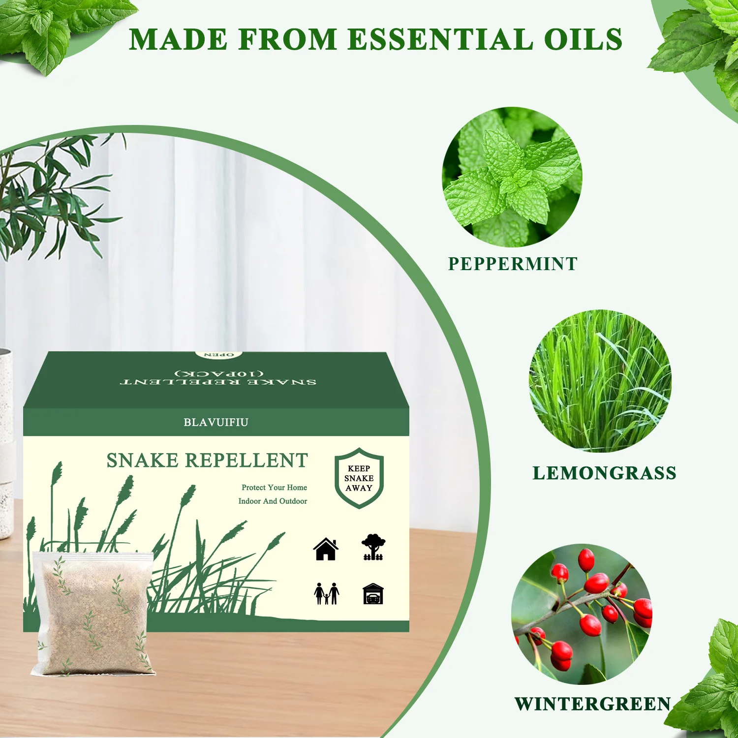 Snake Repellent for Yard, Snake Away Repellent for Outdoors, Pet Safe Snakes Repellent, Garden Snake Deterrent, Keep Snakes Out of Backyard, Garage, House-20 Pouches