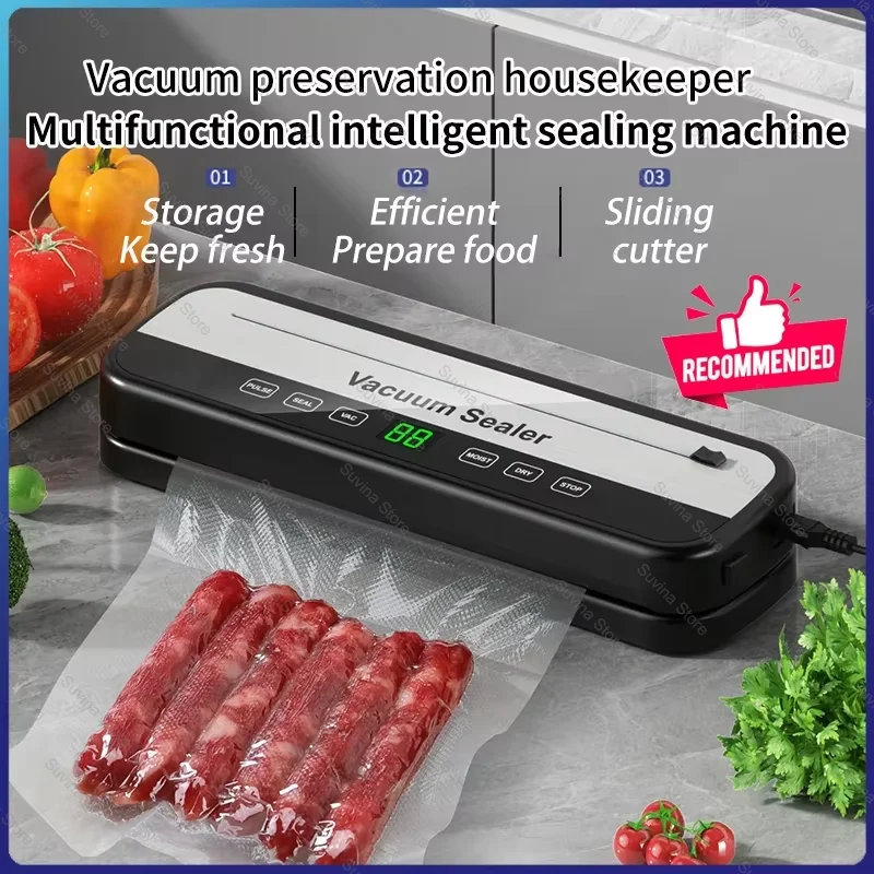 Kitchen Food Vacuum Sealer Machine Smart Touch Vacuum Sealing Packaging Machine Built in Cutter Vacuum Tools with 10 sealed bags