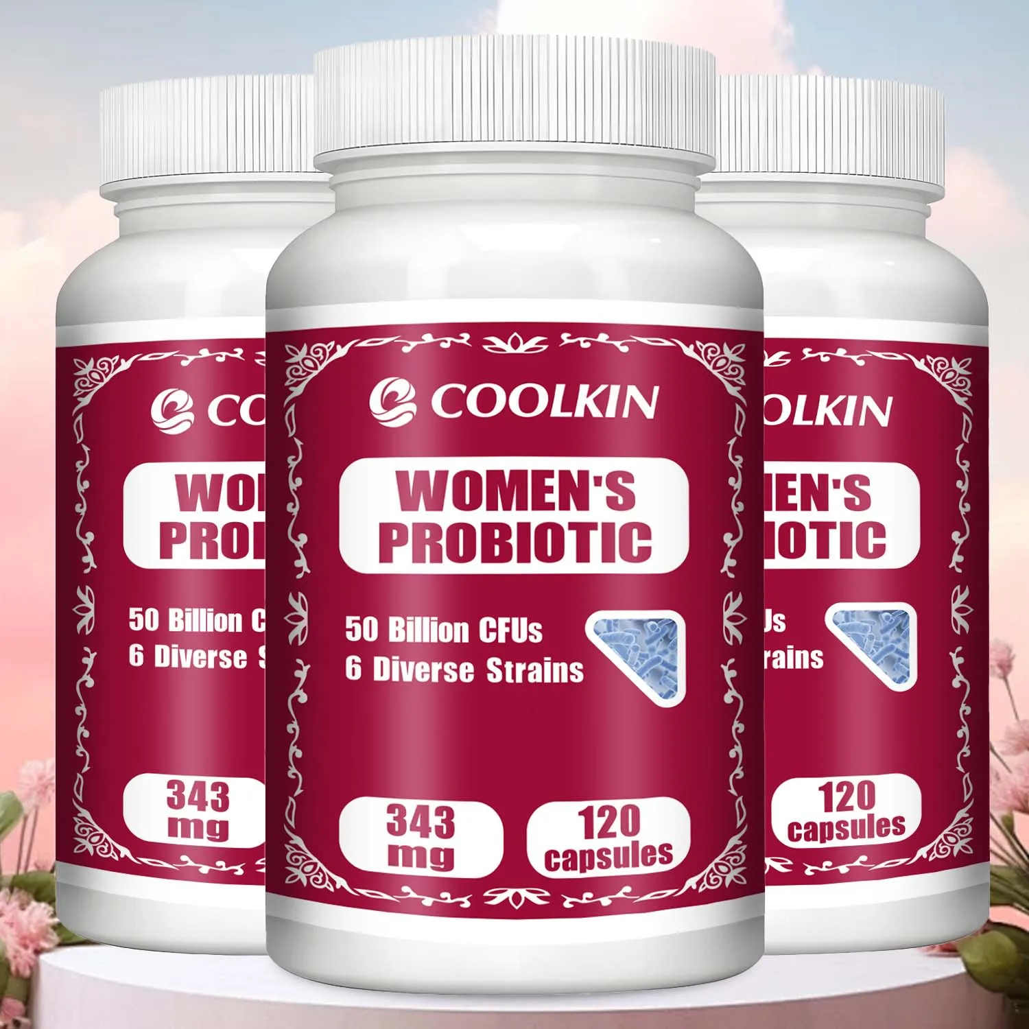 Women's Probiotics 50 Billion CFU - with Prebiotic, D-Mannose - for Gut Flora Balance, Digestive Health - 120 Capsules