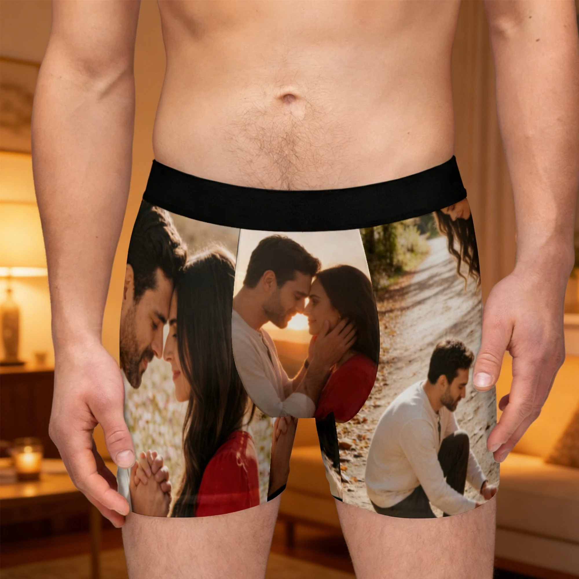 Personalized Face Boxer Briefs, Custom Photo Underwear, Anniversary Gift for Him