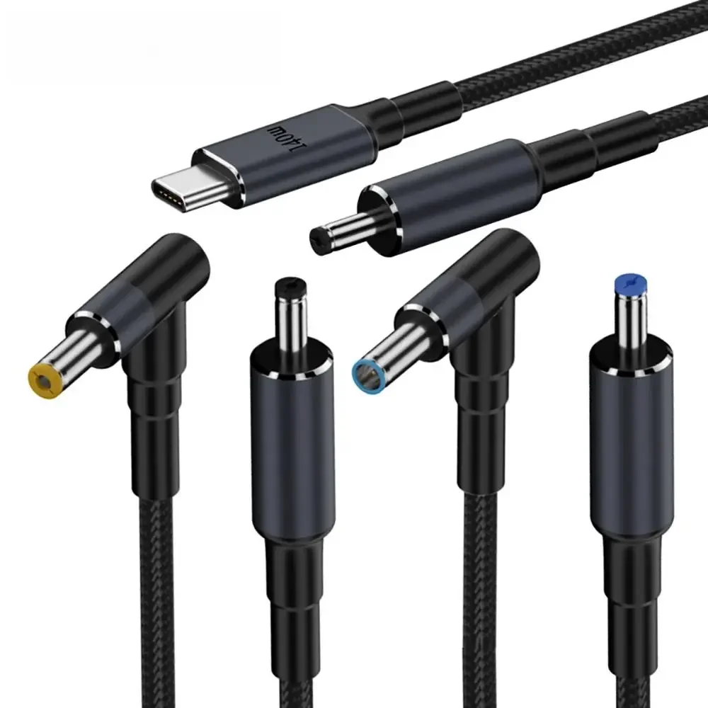 Câble USB Type C vers DC, alimentation pour ordinateur portable, ligne de convertisseur, fil de charge rapide pour HP, Dell, Bali, PD, 180 W, 140 cm, 20V, 7A