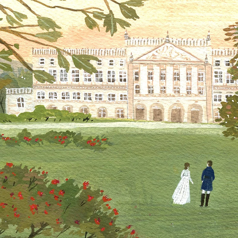 Pride and Prejudice Poster Pemberley Literary Wall Art Print Jane Austen Classic Artwork Canvas Painting Reading Room Wall Decor