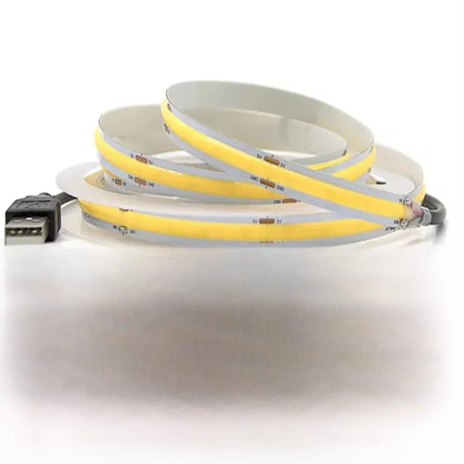 USB COB Lamp Strip DC5V 320 LEDs/M Wit/Rood/Roze/Ijsblauw/Geel Kast licht Lamp TV Backlight Flexibele Lint Touw LED Strip - afbeelding 2