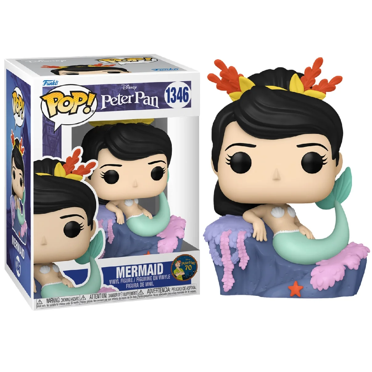 Funko Pop! Peter Pan 70th Anniversary-Mermaid, 70696, 1346, original, toys, boys, girls, gifts, collector, dolls, shop, box, new, man, official license