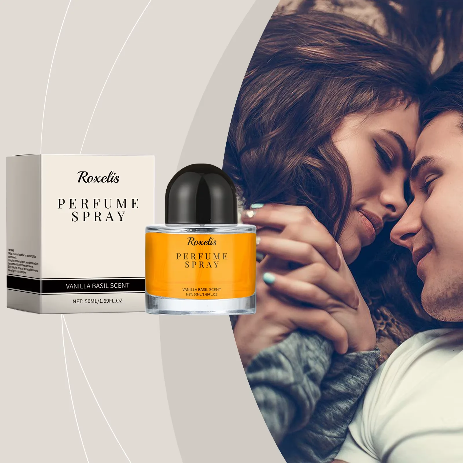 Roxelis 50ml baunilha manjericão perfume flor perfume namoro elegante feminino refrescante desodorante eau de toilette feromônio perfume spray