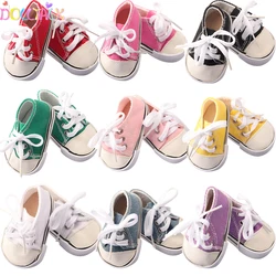 Scarpe da bambola di tela da 7 Cm per bambola americana da 18 pollici 11 colori scarpe da bambola di stoffa stivali Sneakers per bambola da 43 Cm Baby New Born & OG Girl