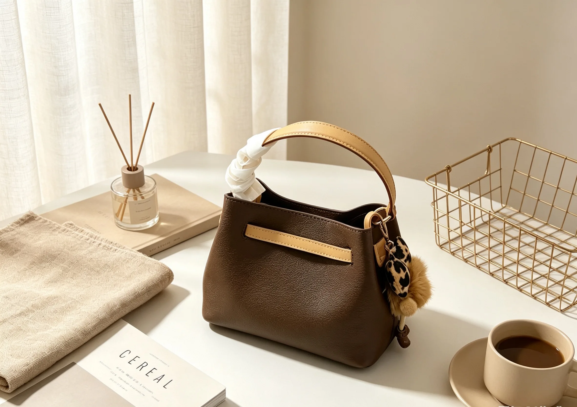 Lightweight PU Leather Cross Sling Shoulder Bag For Women 18-19cm