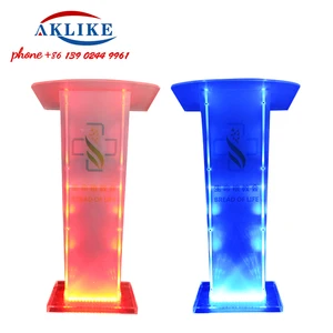 Luminous Podium Personalized Logo Personalized Parking Table Organic Glass Pulpit 10 Main Pulpit Sales - №4