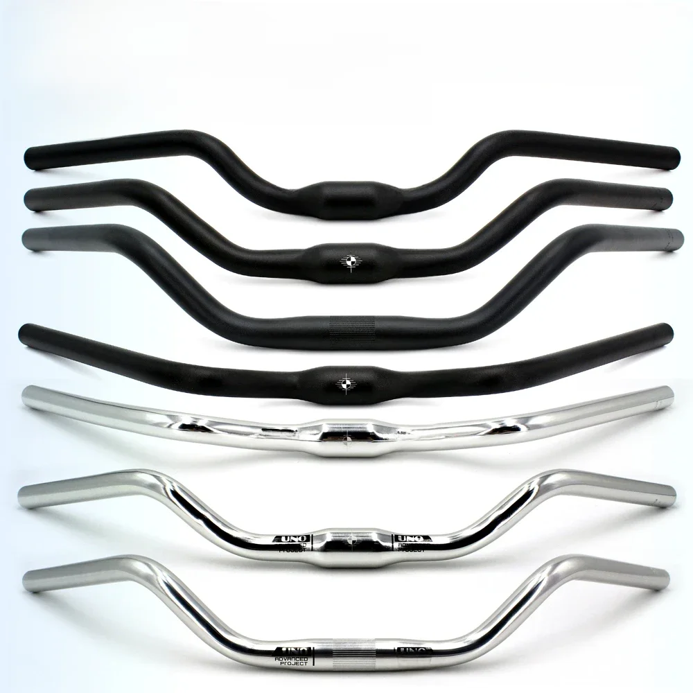 AliExpress Uno UNO Bicycle Swallow Handlebar M Type Aluminum Alloy 31.8 x 600/610/620mm Black Silver Retro Comfort City Road Bike Handlebars