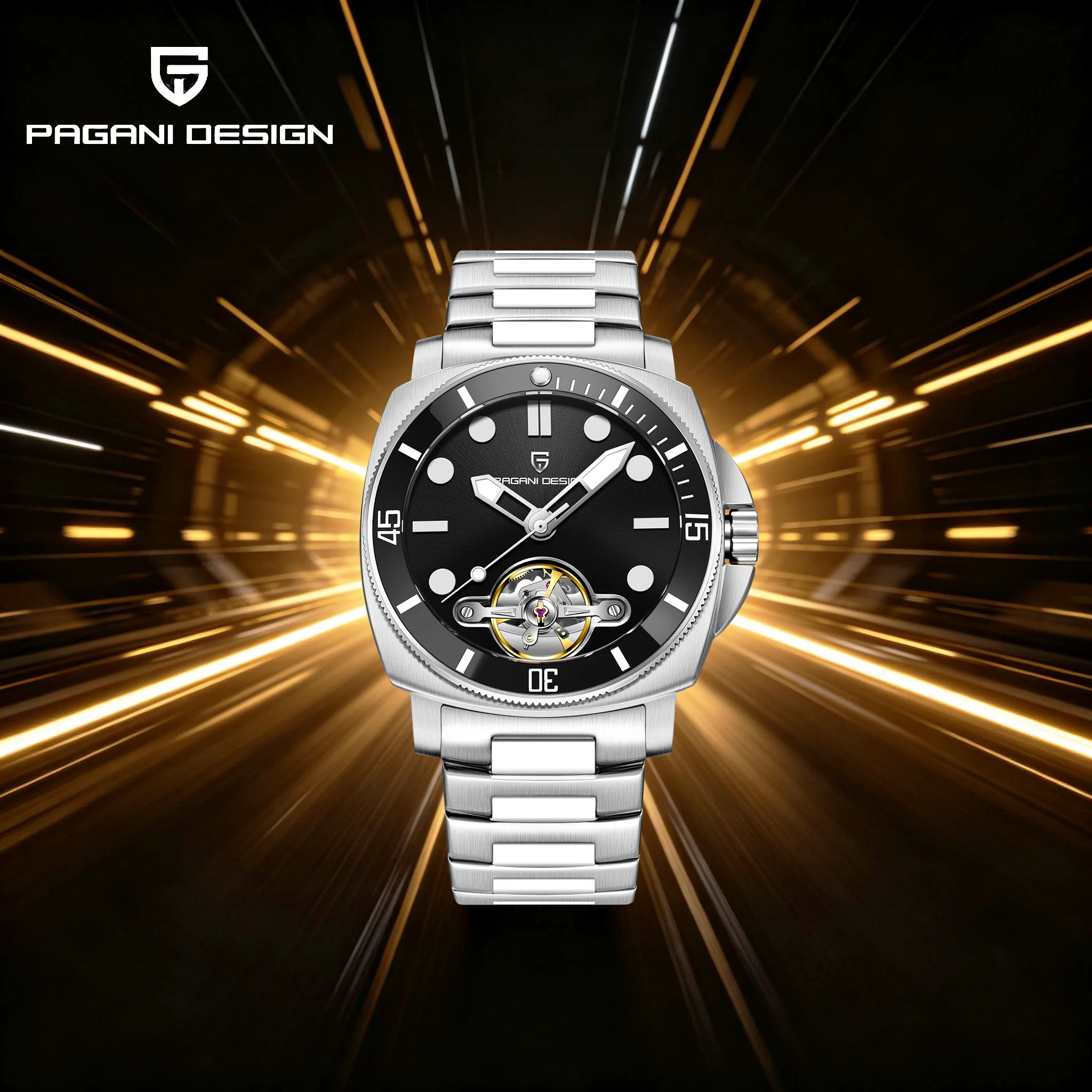 PAGANI DESIGN Affordable‑Luxury Men's Automatic Mechanical Watches Stainless Sapphire Luminous Business‑Sport Watch Reloj Hombre