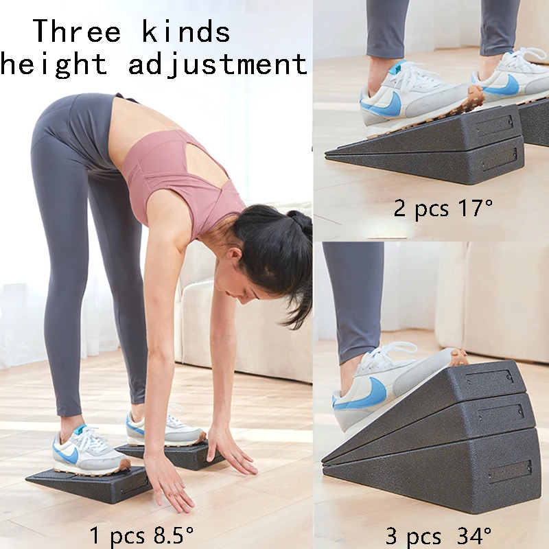 Weightlifting Squat Leg Training Inclined Pedal Epp Stretch Board Adjustable 3-Piece Yoga Fitness Exercise Pedal Stretching