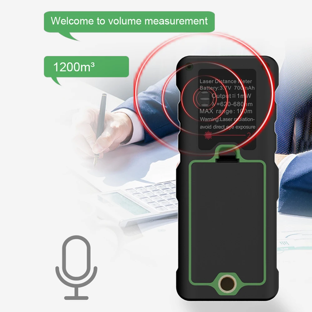 Imagem -05 - Noyafa Nf274l Laser Medidor de Distância Medida a Laser 60 80 100m Comprimento Área Volume Eletrônico Nível Ferramenta Teste com Voz Bluetooth