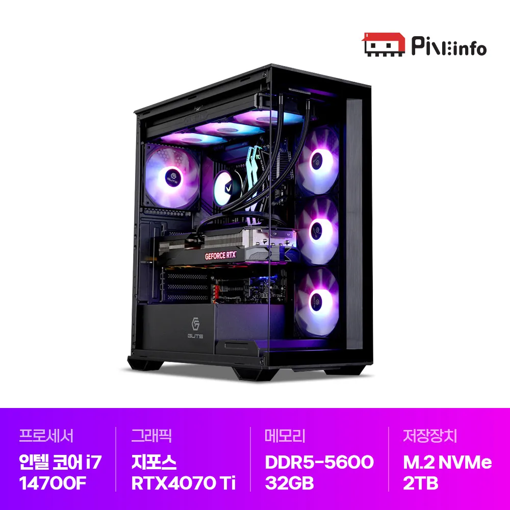 Fin Point Intel Core i7-14 generation 14700F _ RTX4070Ti 32GB gaming computer assembly PC-PINE11