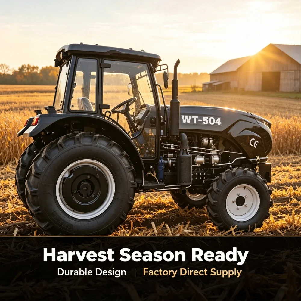 Farm Tractor 50HP 4WD CE Euro5 Diesel, Cabin Optional, Multiple Implements for Orchard Farmland