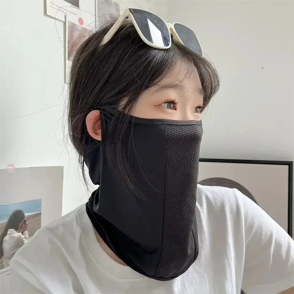 AliExpress 1Pcs UPF50+ Summer Thin Breathable Sunscreen Mask for Men Women Outdoor UV Protection Hiking Cycling Cool Face Shield Neck Cover