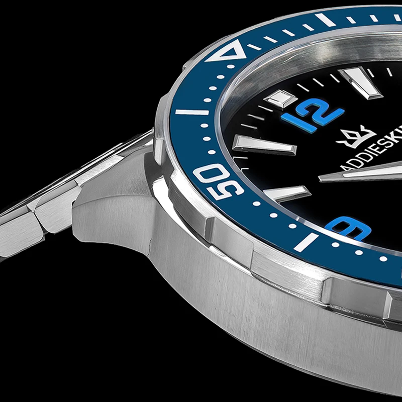 AddiesKin K009 Men's Mechanical Dive Style Watch Miyota 9015 Ceramic Bezel Raised 6 9 12 Numerals BGW9 Super Luminous 200M