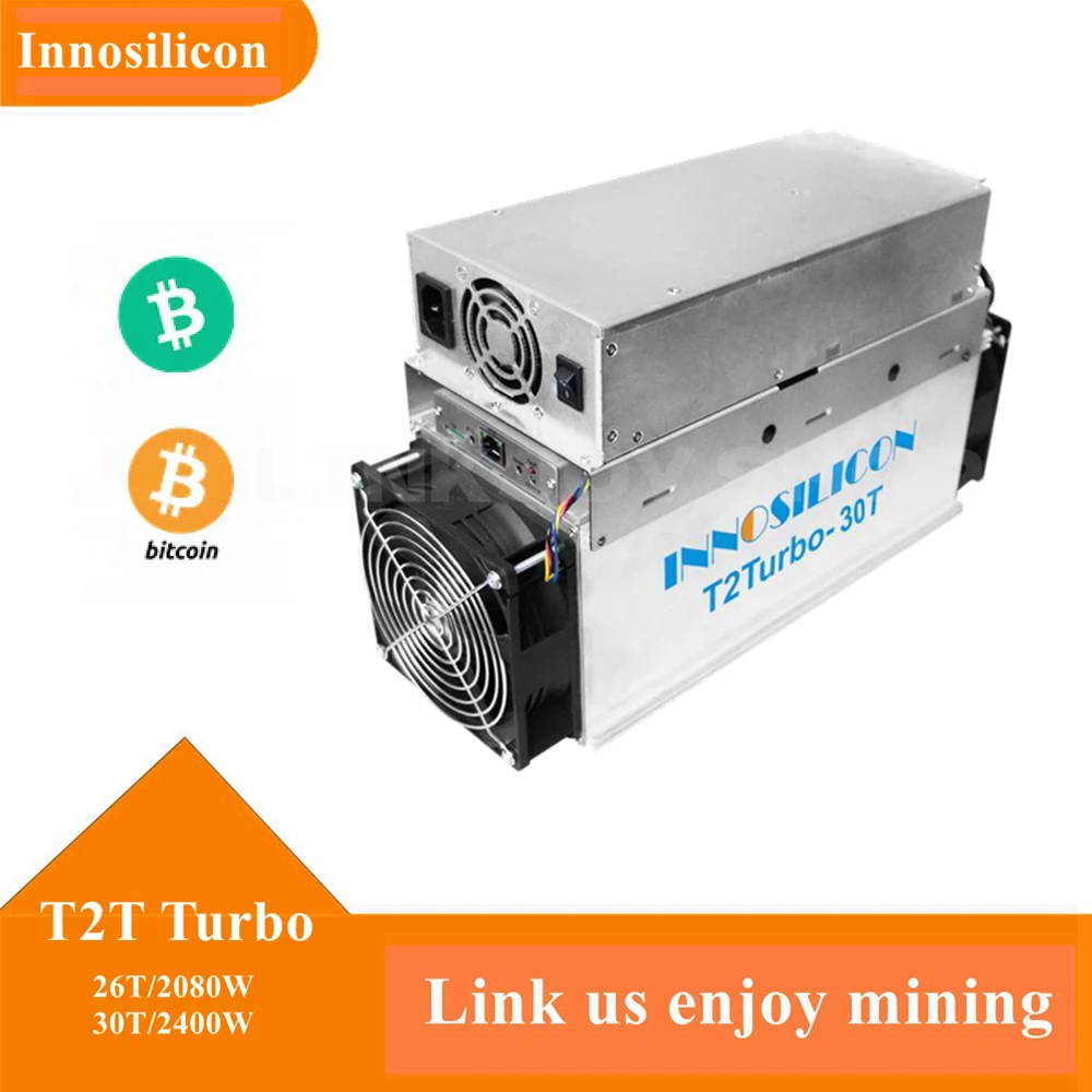 Innocilicon T2T Miner 30T 2200W bergbau maschine mit SHA-256 algorithmus BTC miner T2T Verwendet NETZTEIL Enthalten