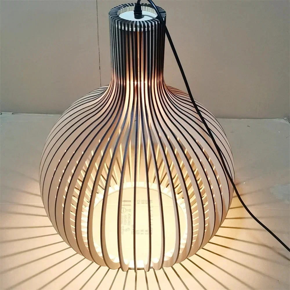 Holland Designer Landelijke Stijl Foscarini massief houten Kooi Kroonluchters Licht Zwart Bamboe Lamp Verlichtingsarmaturen VIP Drop Shipping - afbeelding 2