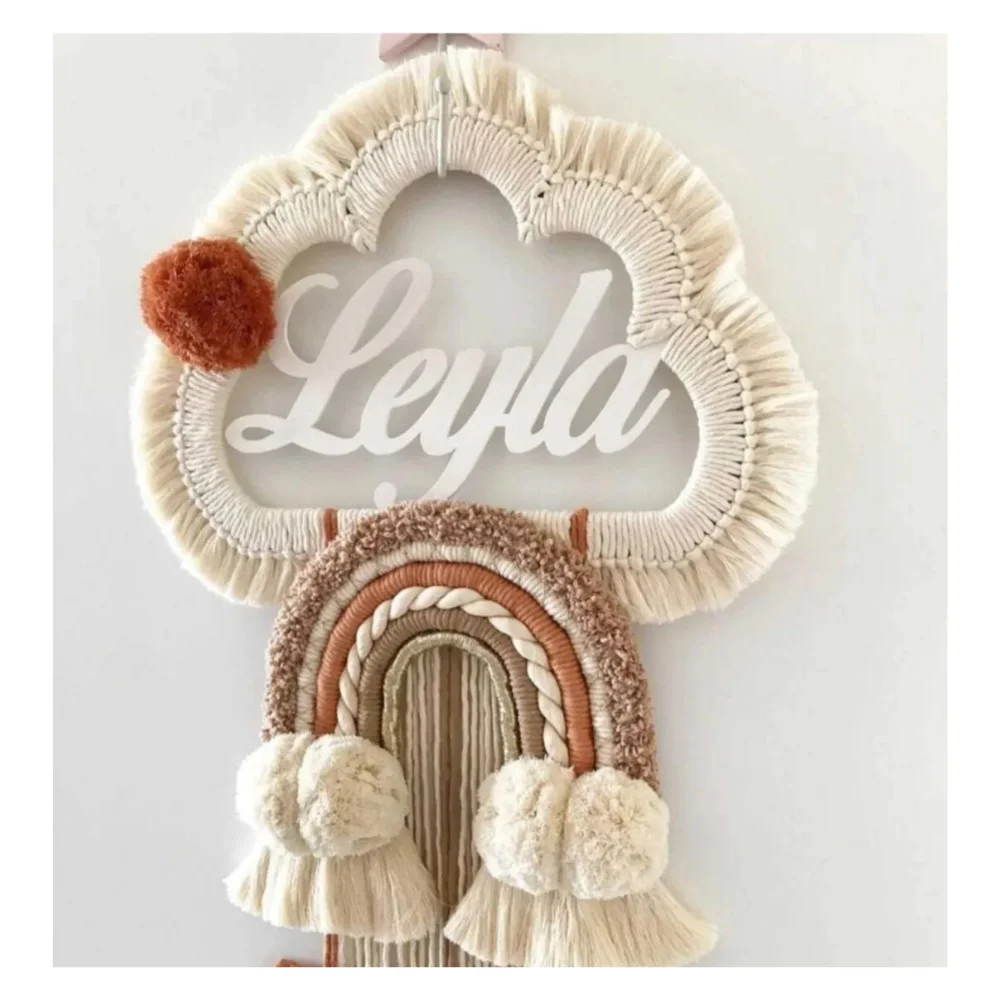 Macrame Cloud Baby Door Decoration Handmade Design Product Mother Baby Gifts Heni Doğan Accessories 2023