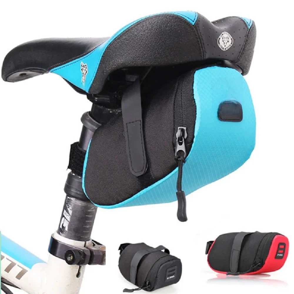 AliExpress Folding Bicycle Saddle Bag Bike Cushion Tail Bags Seat Pole Pocket Storage Pouch Cycling Triangle Bag Top Tube Bags