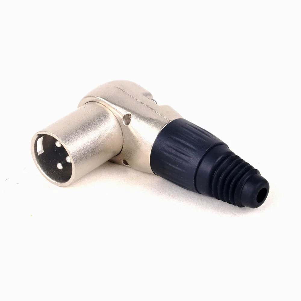 1pc Right Angle 3Poles XLR Connector 90 Degree Cannon Male/Female Adapter Microphone Plug Speaker Audio Wire Connectors