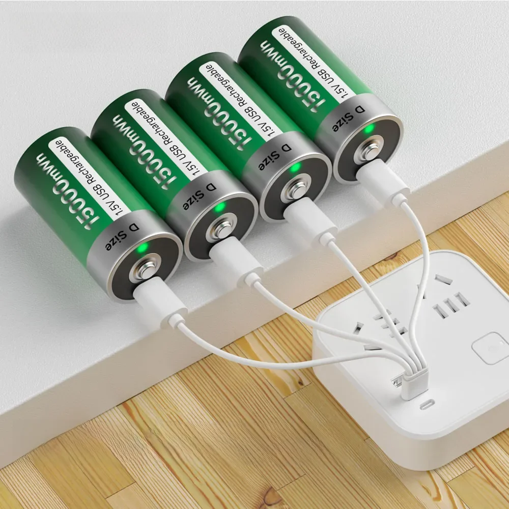 Akumulator PALO 1.5V rozmiar D, ładowany przez USB Type-C, baterie litowo-jonowe D R20 LR20, bateria typu D do grzejnika, kuchenki gazowej. — zdjęcie produktu 7