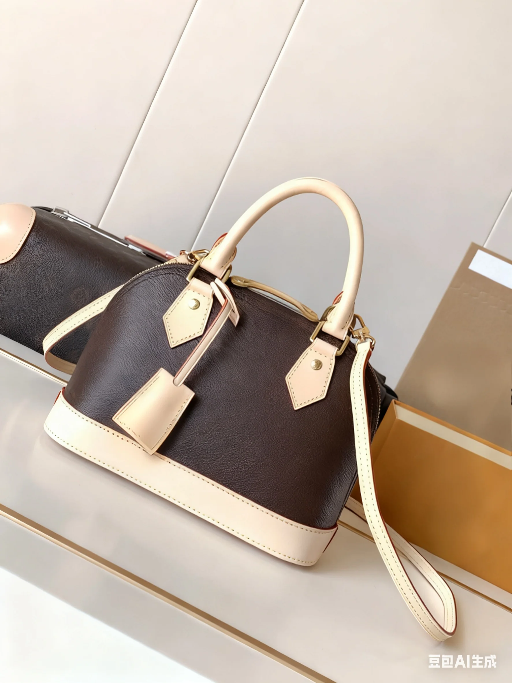 

Women Bag Retro Simple Classic Print Versatile Fashion Leather Canvas Durable Commuting Ladies Bag 2025