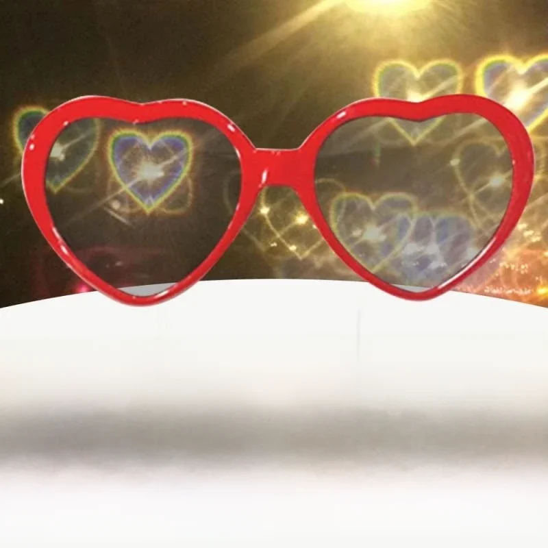RMM Lunettes à effets en forme de cœur d'amour pour femmes, lunettes de diffraction, lunettes de soleil à la mode, regarder les lumières changer en forme de cœur la nuit 3