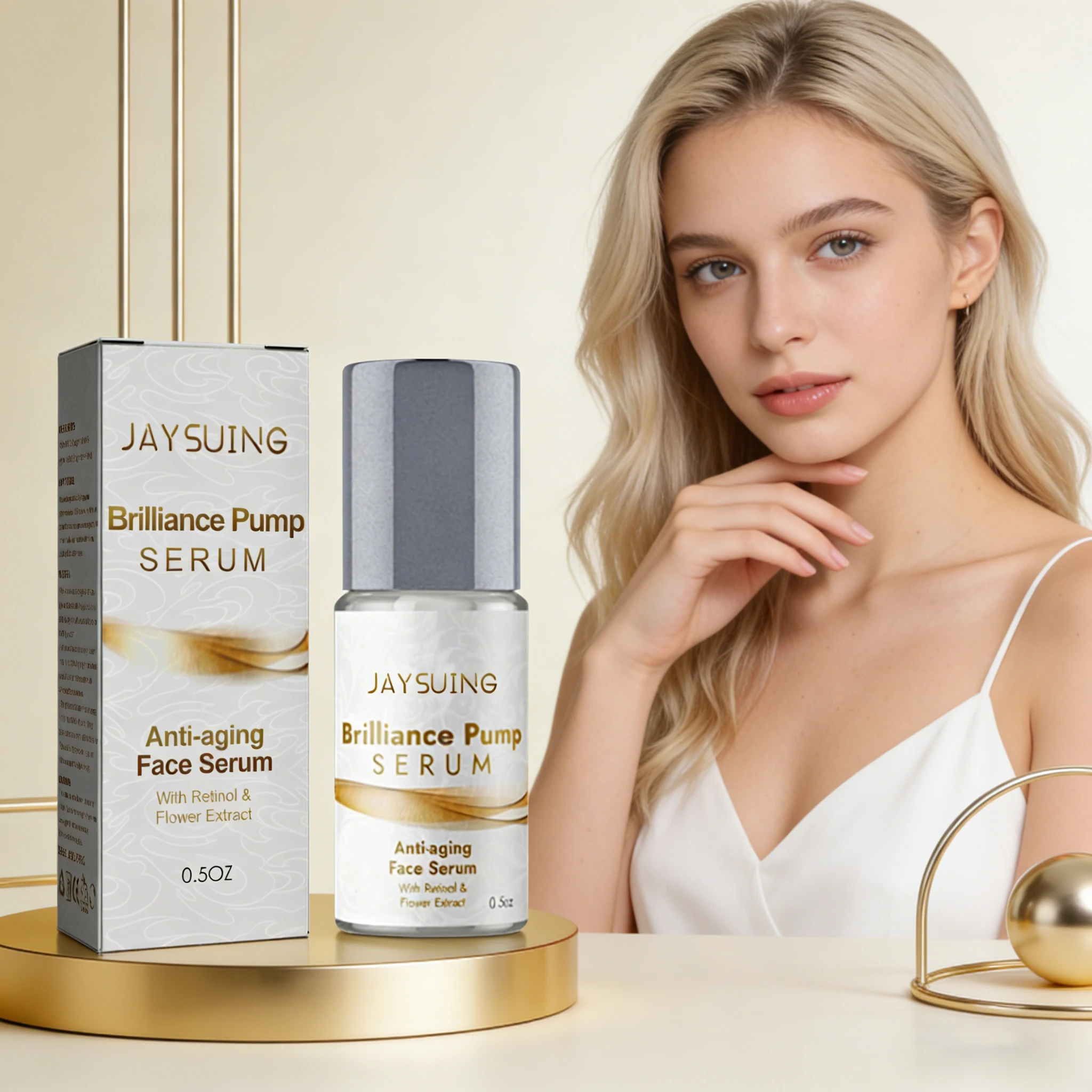 

Сыворотка Jaysuing Brilliance Pump: мгновенное разглаживание морщин и тонких линий, антивозрастной эффект, лифтинг, увлажнение кожи лица