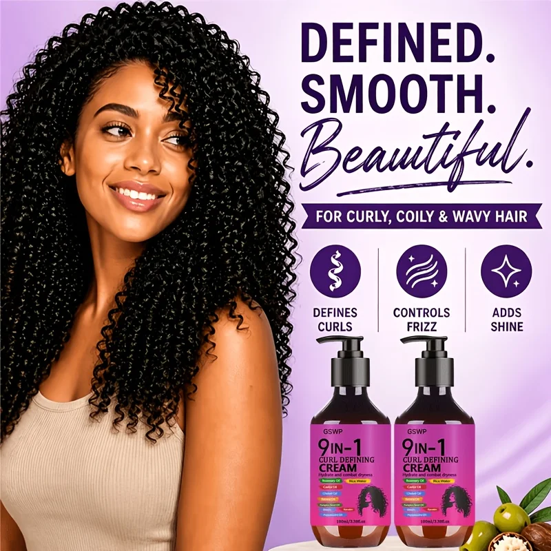 GSWP 9-in-1 Locken-Styling-Creme nährt das Haar und lindert Trockenheit, bietet langanhaltenden Halt für lockiges Haar. 100/200ml – Detail 5