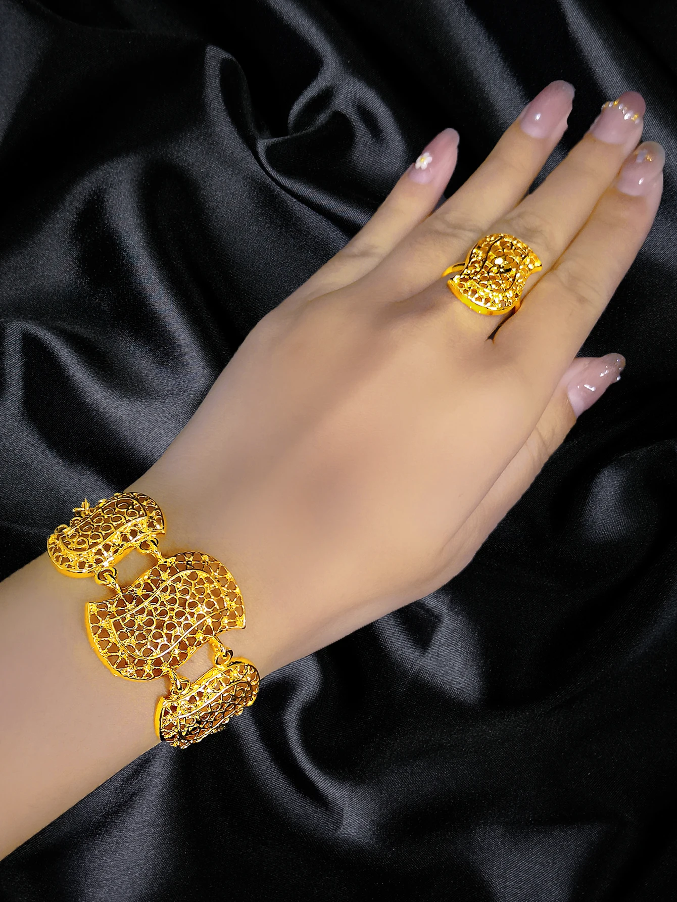ANIID Dubai 24K Gold Color Jewelry Sets Wedding Brazilian Necklace Earrings For Women Nigerian Indian Bridal Set Party Gifts