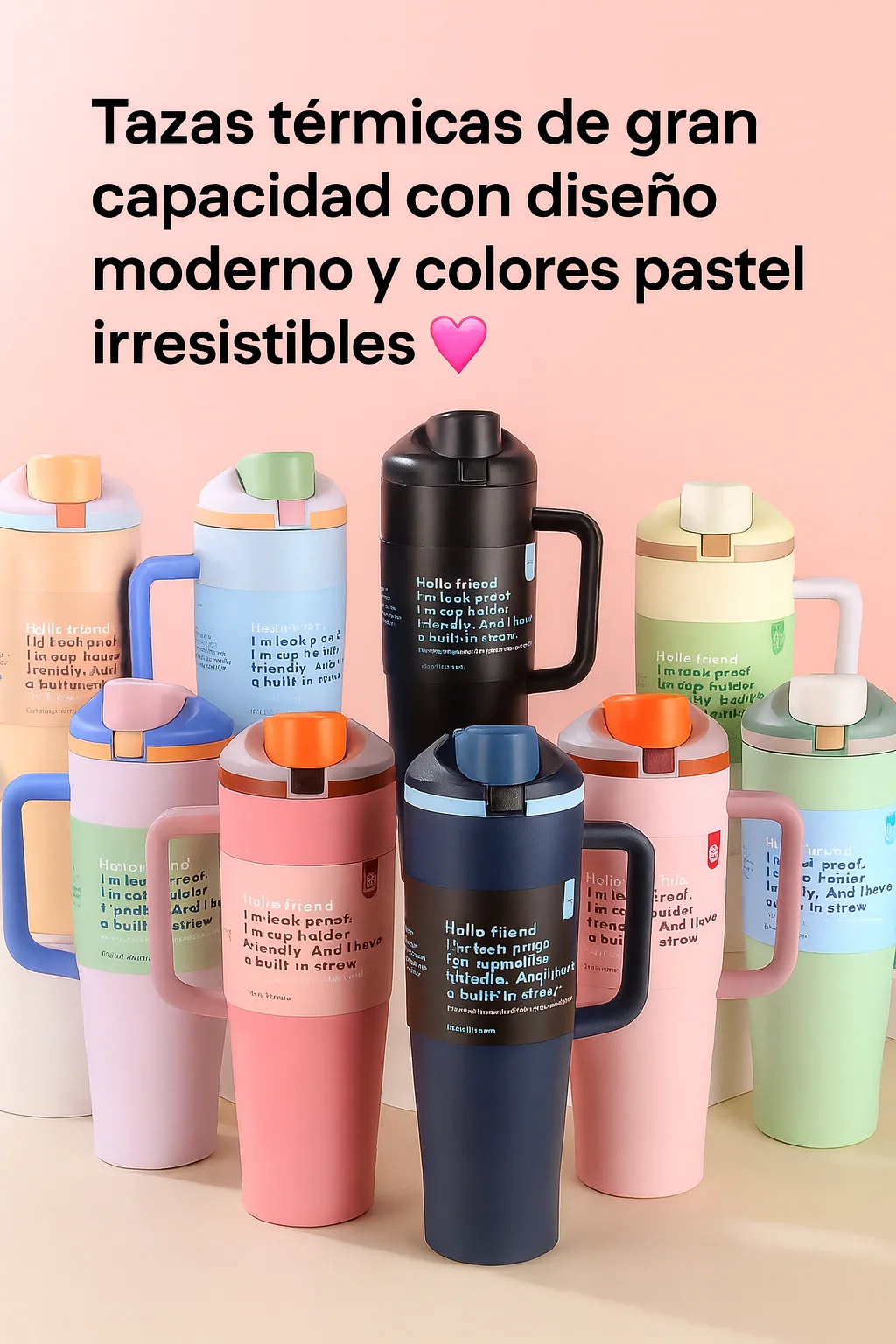 كوب حراري من الفولاذ المقاوم للصدأ Fab-30، سعة 1185 مل مع مقبض مريح وقش مدمج قابل للسحب، جدار مزدوج مضاد للانسكاب، غطاء قلاب محكم وتصميم حديث، مثالي للقهوة أو الماء أو الشاي أو العصائر