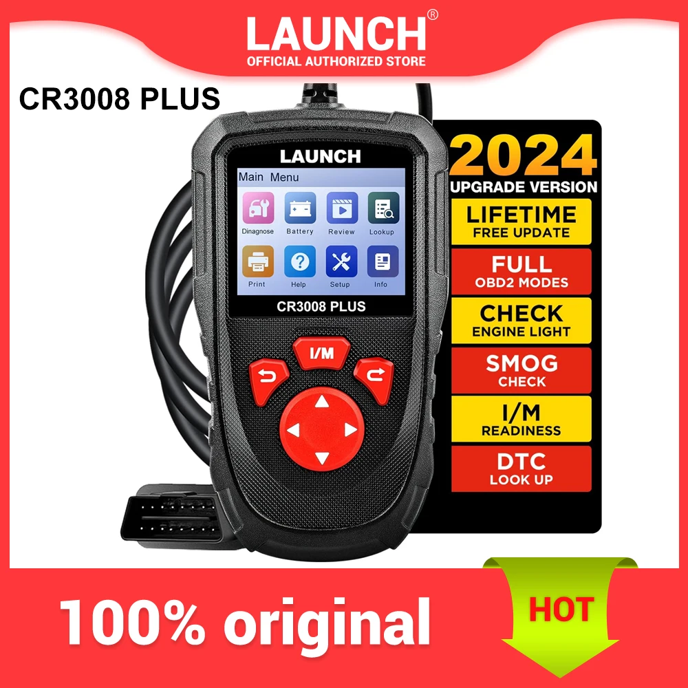 

LAUNCH OBD2 Scanner Diagnostic Tool CR3008 Plus,One-Key I/M,Lifetime Update Code Reader,Check Engine Code OBDII Car Scan Tool