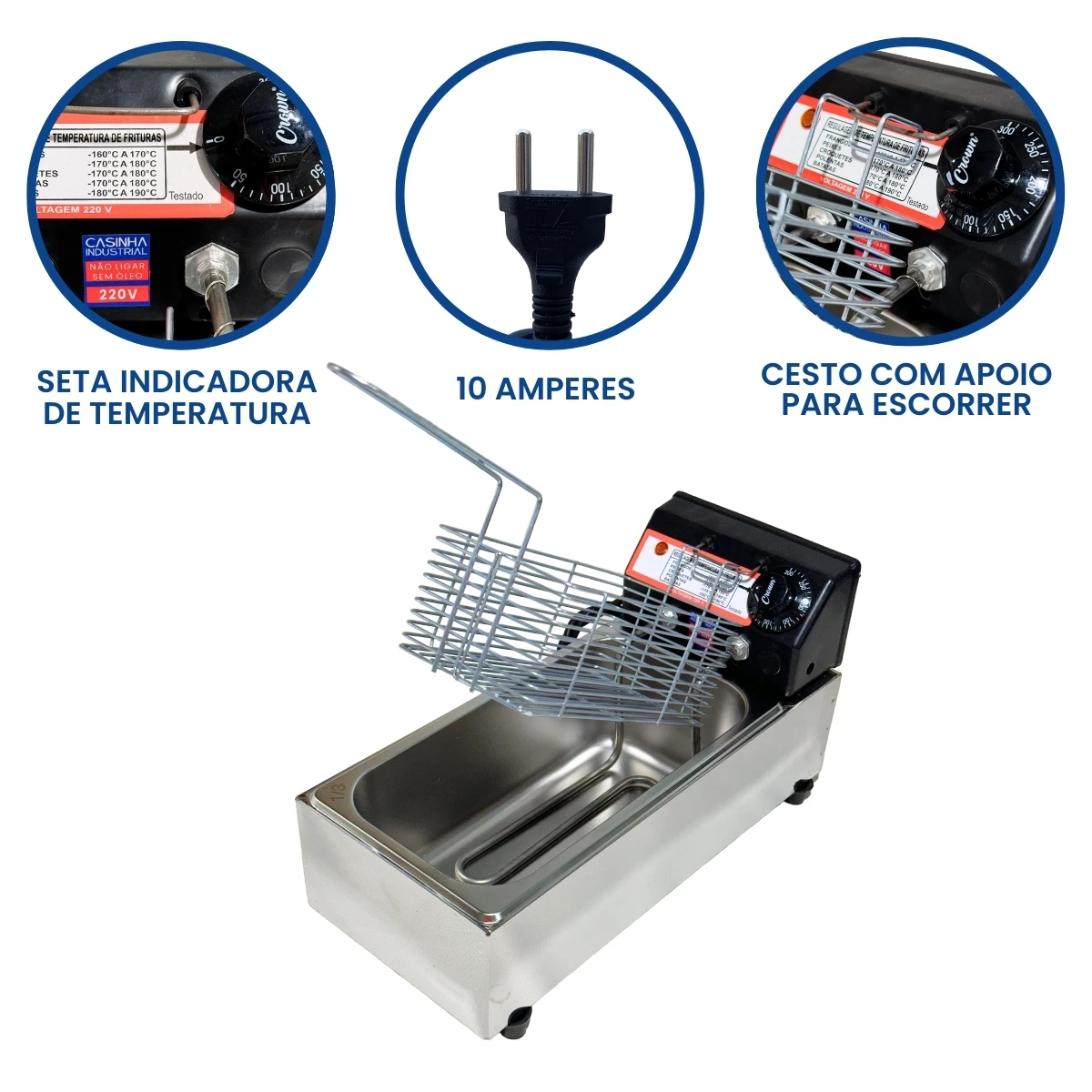 مقلاة صناعية كهربائية عميقة ، كوبا 3 لتر ، اقتصادية بطاطس الباستيل Coxinha ،