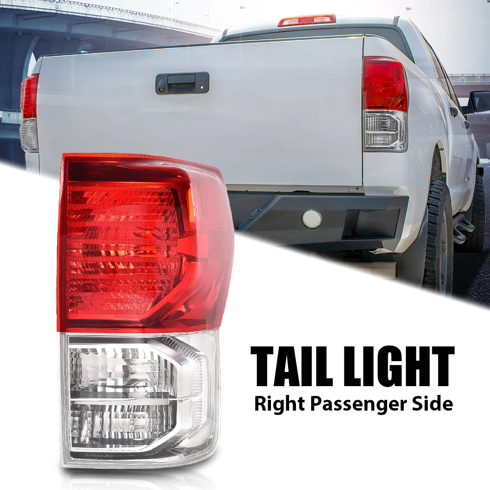 

Tail Brake Light Red Clear Lens Right Side Fit Without Wiring Harness or Light Bulb Fit for Toyota Tundra 2010-2013